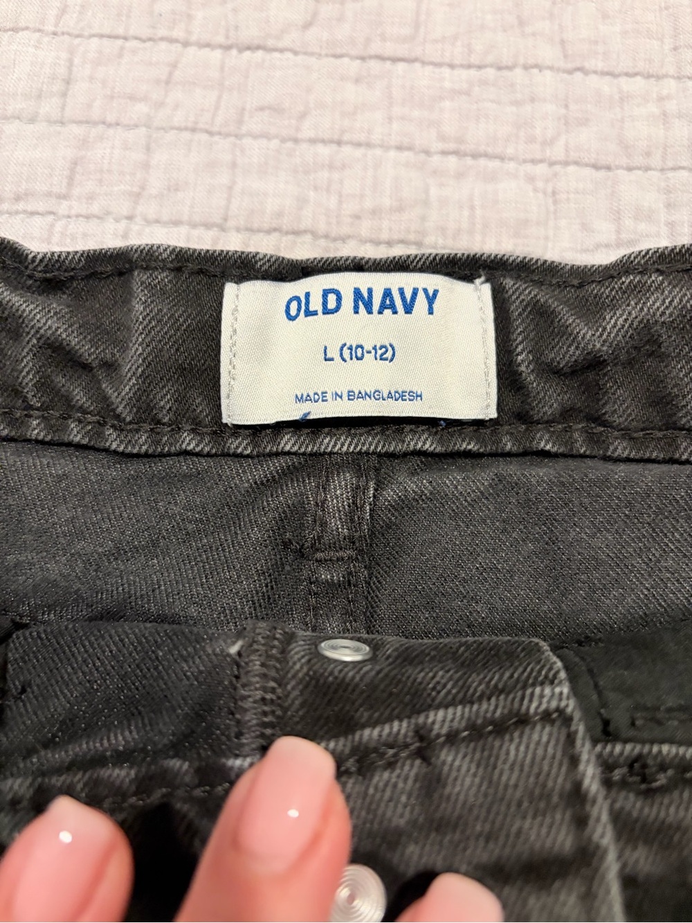 Old Navy Black Denim Mini Skirt Girls Large (10-12) - Picture 4 of 5